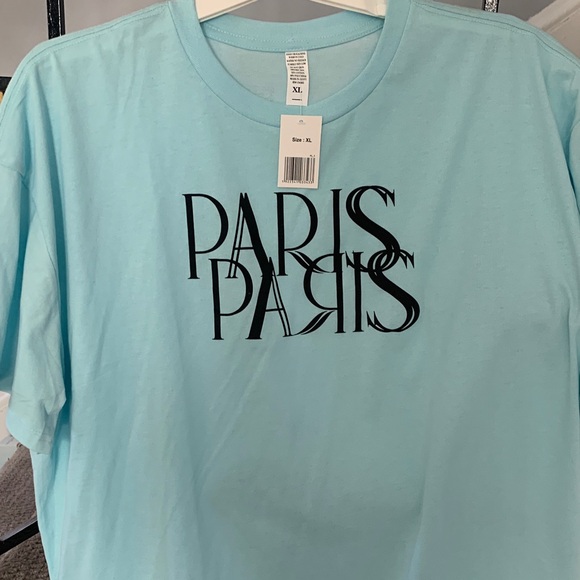 Tops - NEW- Sky Blue Paris Graphic Tee
4 For $20